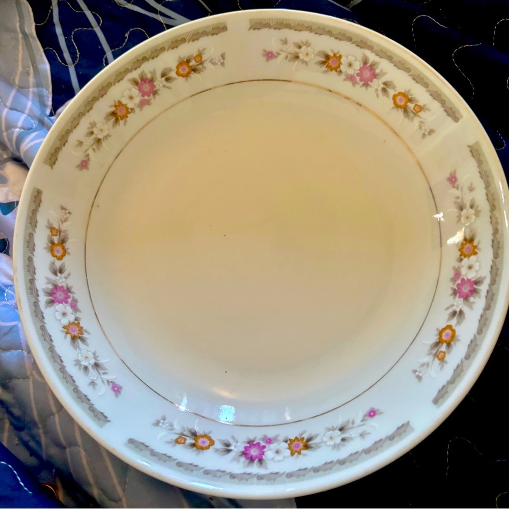 2 Royal Sealy "Fantasy" pattern china serving bowls 10”